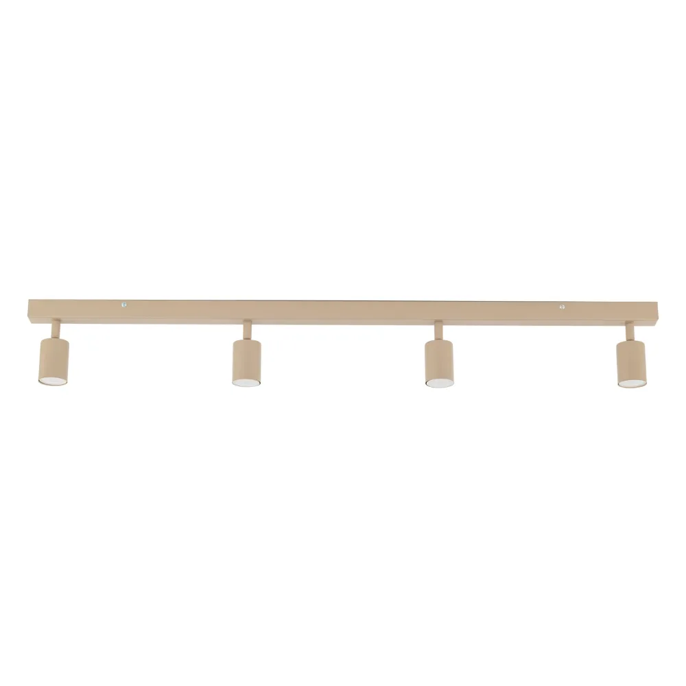 Plafoniere Moderne-Selezionato da Mazzolaluce Plafoniera binario con 4 faretti sabbia orientabili da soffitto