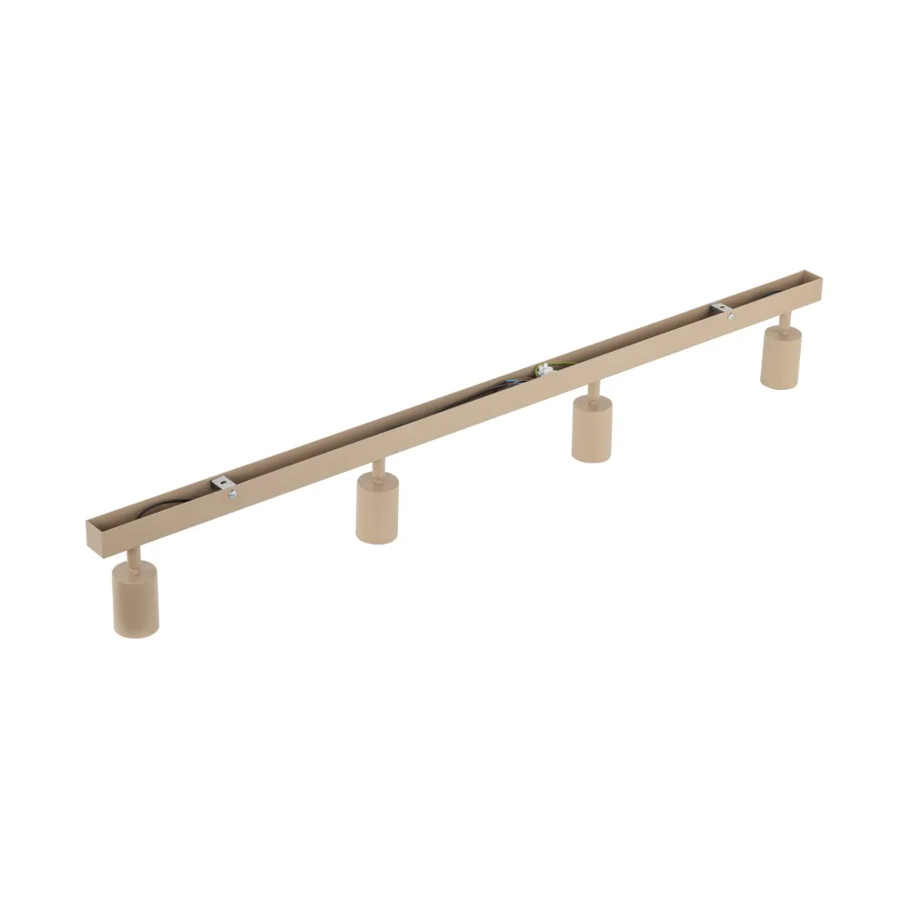 Plafoniere Moderne-Selezionato da Mazzolaluce Plafoniera binario con 4 faretti sabbia orientabili da soffitto