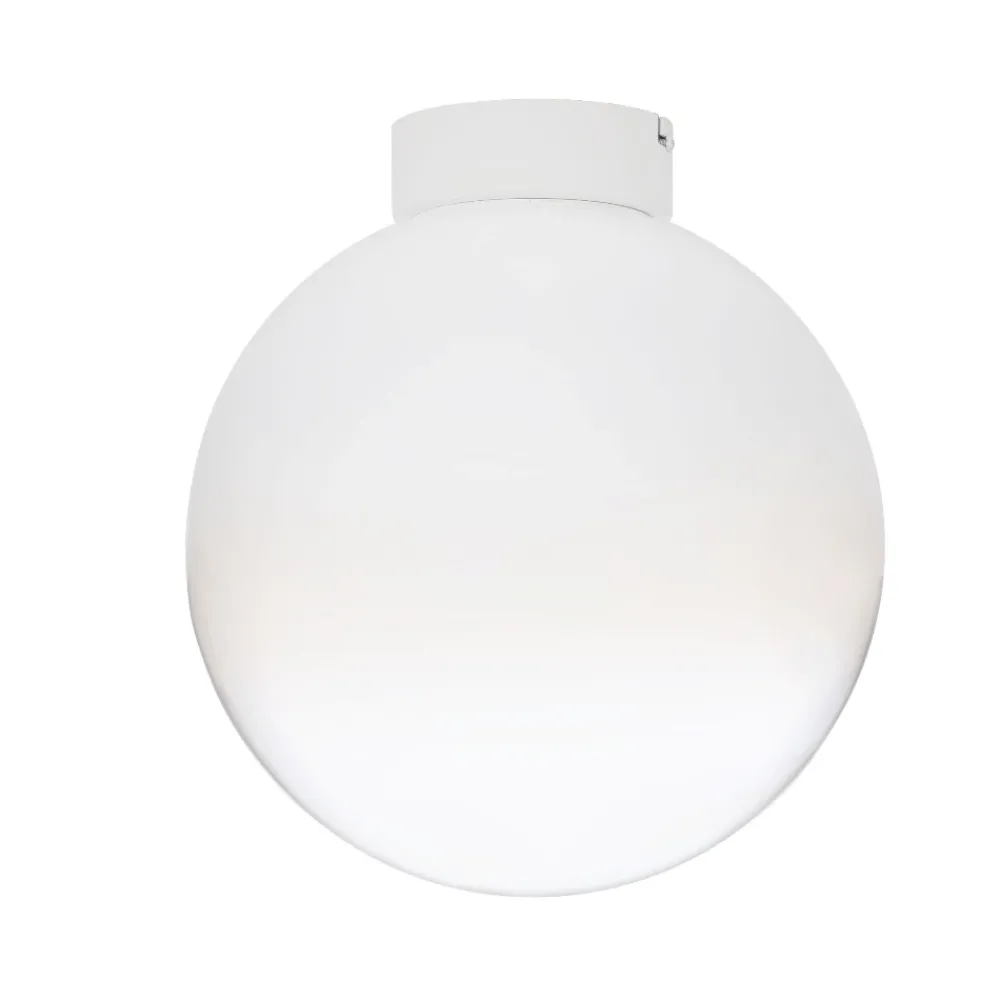 Plafoniere Moderne-Selezionato da Mazzolaluce Plafoniera boccia di vetro bianco sfumato 30 cm moderna led 9w 3000k dimmerabile