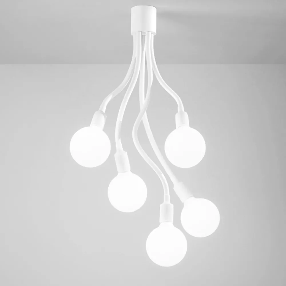 Plafoniere Moderne-Perenz Illuminazione Plafoniera bulbo 5 luci bianca moderna