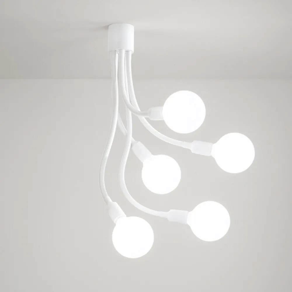 Plafoniere Moderne-Perenz Illuminazione Plafoniera bulbo 5 luci bianca moderna