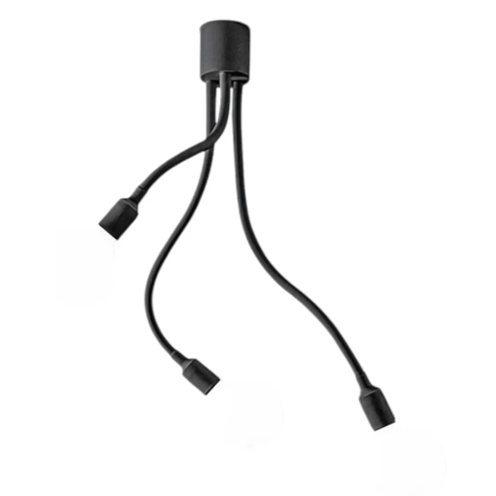 Plafoniere Moderne-Perenz Illuminazione Plafoniera bulbo nera 3 luci orientabili