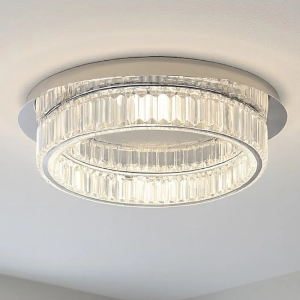 Plafoniere Moderne-Selezionato da Mazzolaluce Plafoniera camera da letto cerchio di cristallo contemporanea