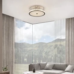 Plafoniere Moderne-Selezionato da Mazzolaluce Plafoniera camera da letto contemporanea vetro trasparente per salotto 47cm