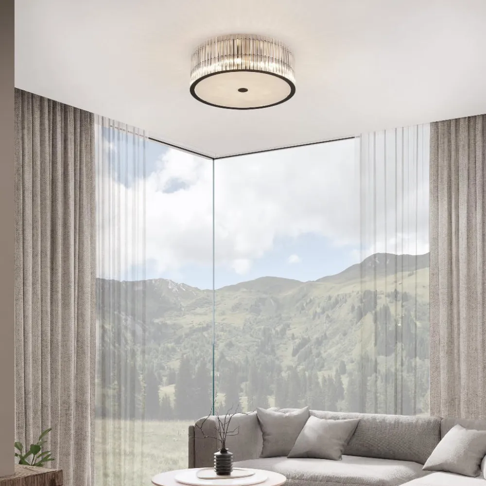 Plafoniere Moderne-Selezionato da Mazzolaluce Plafoniera camera da letto contemporanea vetro trasparente per salotto 47cm