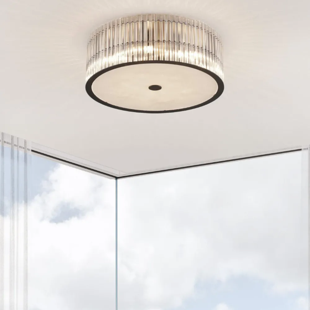 Plafoniere Moderne-Selezionato da Mazzolaluce Plafoniera camera da letto contemporanea vetro trasparente per salotto 47cm