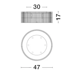 Plafoniere Moderne-Selezionato da Mazzolaluce Plafoniera camera da letto contemporanea vetro trasparente per salotto 47cm