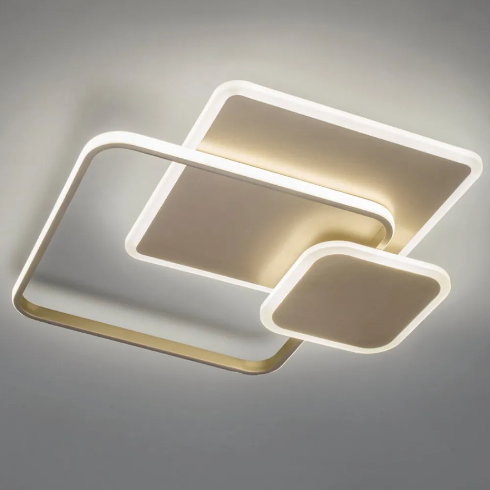 Plafoniere Moderne-Vivida International Plafoniera camera da letto led 60w 3000k 4000k quadrati sabbia vivida