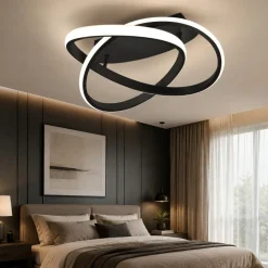 Plafoniere Moderne-Selezionato da Mazzolaluce Plafoniera camera da letto led 18w 3000k dimmerabile nera