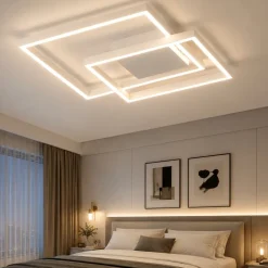Plafoniere Moderne-Selezionato da Mazzolaluce Plafoniera camera da letto led design bianca dimmerabile 30w 3000k