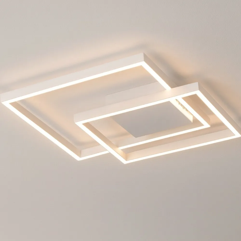 Plafoniere Moderne-Selezionato da Mazzolaluce Plafoniera camera da letto led design bianca dimmerabile 30w 3000k