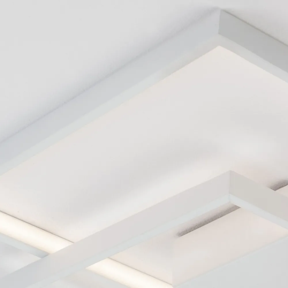 Plafoniere Moderne-Selezionato da Mazzolaluce Plafoniera camera da letto led design bianca dimmerabile 30w 3000k
