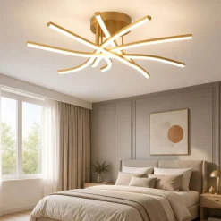 Plafoniere Moderne-Top Light Plafoniera camera da letto led 60w 3000k-4000k oro toplight tornado