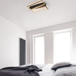 Plafoniere Moderne-Selezionato da Mazzolaluce Plafoniera camera da letto neo oro led 28w 3000k dimmerabile design