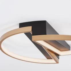 Plafoniere Moderne-Selezionato da Mazzolaluce Plafoniera camera da letto tonda nero e ottone led 3000k dimmerabile