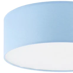 Plafoniere Moderne-Selezionato da Mazzolaluce Plafoniera celeste per cameretta bambino cilindro in tessuto