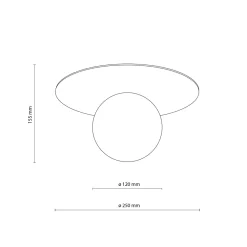 Plafoniere Moderne-Selezionato da Mazzolaluce Plafoniera celeste sfera vetro bianco per cameretta
