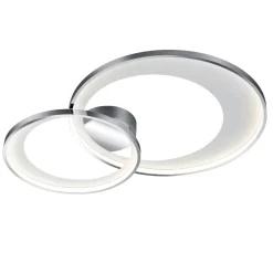 Plafoniere Moderne-Selezionato da Mazzolaluce Plafoniera cerchi cromati moderna per soggiorno led 36w 3000k dimmerabile