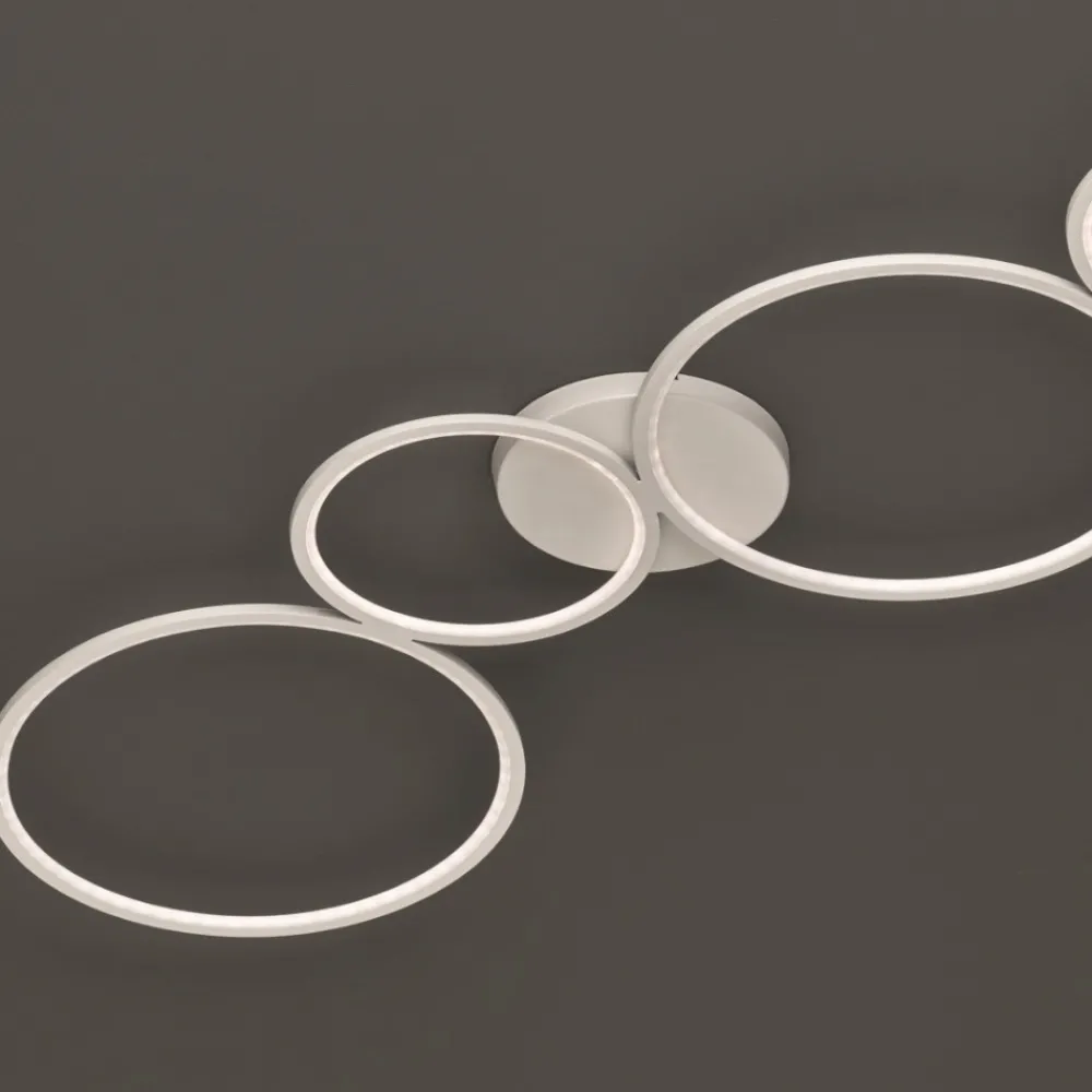 Plafoniere Moderne-Selezionato da Mazzolaluce Plafoniera cerchi led 37w 3000k dimmerabile moderna bianca