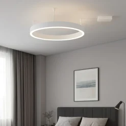 Plafoniere Moderne-Selezionato da Mazzolaluce Plafoniera cerchio bianca 60cm led 46w 3000k dimmerabile