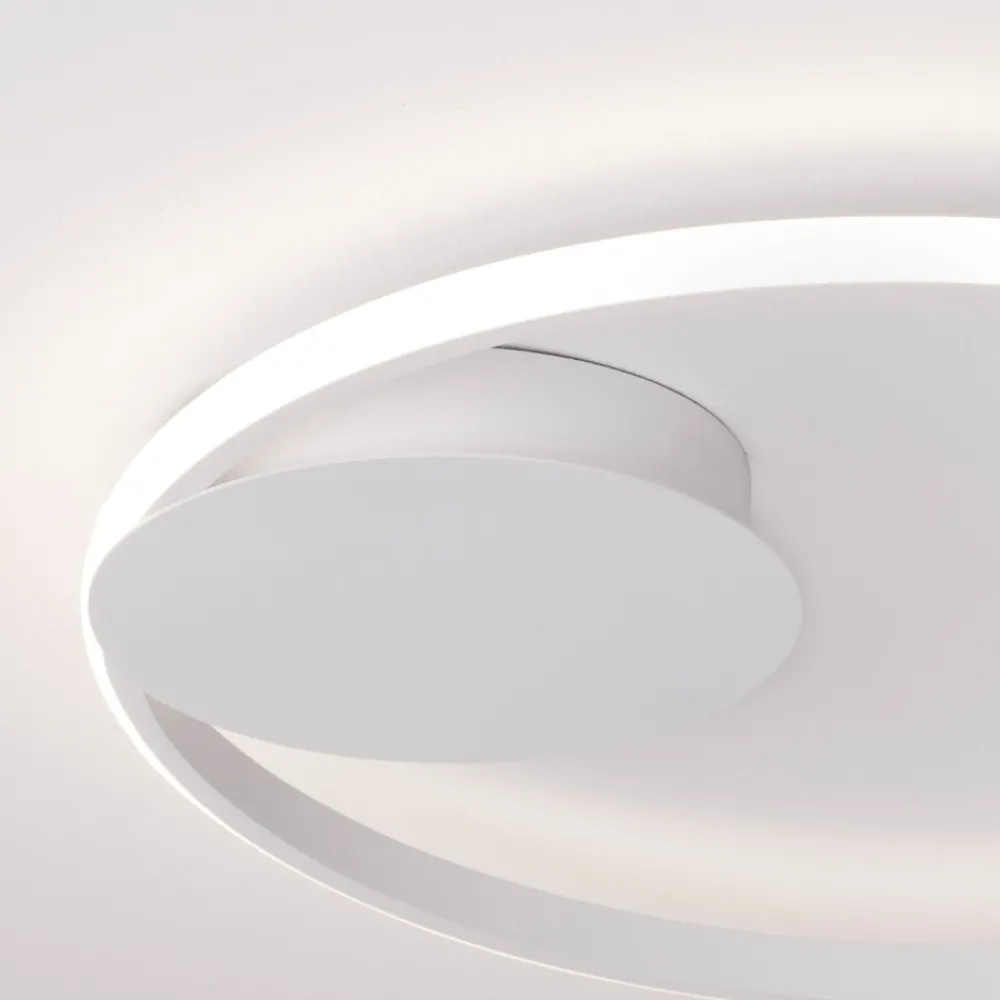 Plafoniere Moderne-Selezionato da Mazzolaluce Plafoniera cerchio bianco led design moderna per cucina