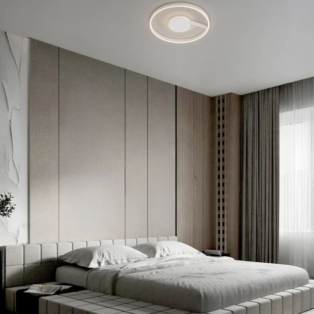 Plafoniere Moderne-Selezionato da Mazzolaluce Plafoniera cerchio 60 cm bianca moderna led 48w cct 2700k 3000k 4000k dimmerabile per soggiorno