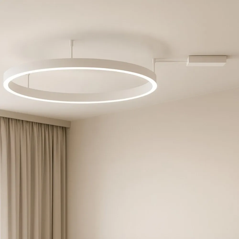 Plafoniere Moderne-Selezionato da Mazzolaluce Plafoniera cerchio 100cm bianco led 60w 3000k dimmerabile