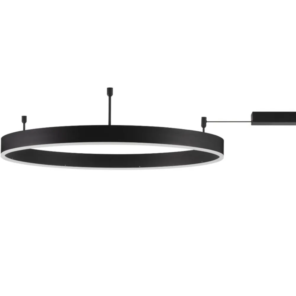 Plafoniere Moderne-Selezionato da Mazzolaluce Plafoniera cerchio 80cm nera led 50w 3000k dimmerabile