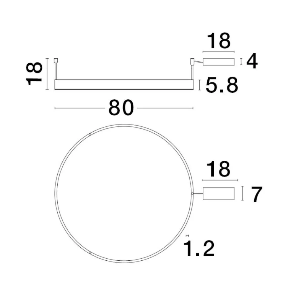 Plafoniere Moderne-Selezionato da Mazzolaluce Plafoniera cerchio 80cm nera led 50w 3000k dimmerabile