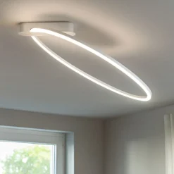Plafoniere Moderne-Selezionato da Mazzolaluce Plafoniera cerchio design moderna bianca led 30w 3000k dimmerabile