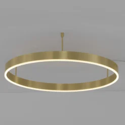 Plafoniere Moderne-Selezionato da Mazzolaluce Plafoniera cerchio oro 80cm led 50w 3000k dimmerabile