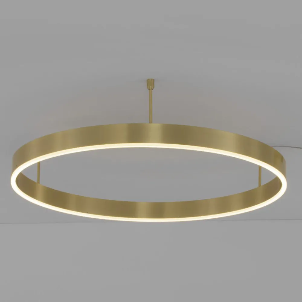 Plafoniere Moderne-Selezionato da Mazzolaluce Plafoniera cerchio oro 80cm led 50w 3000k dimmerabile