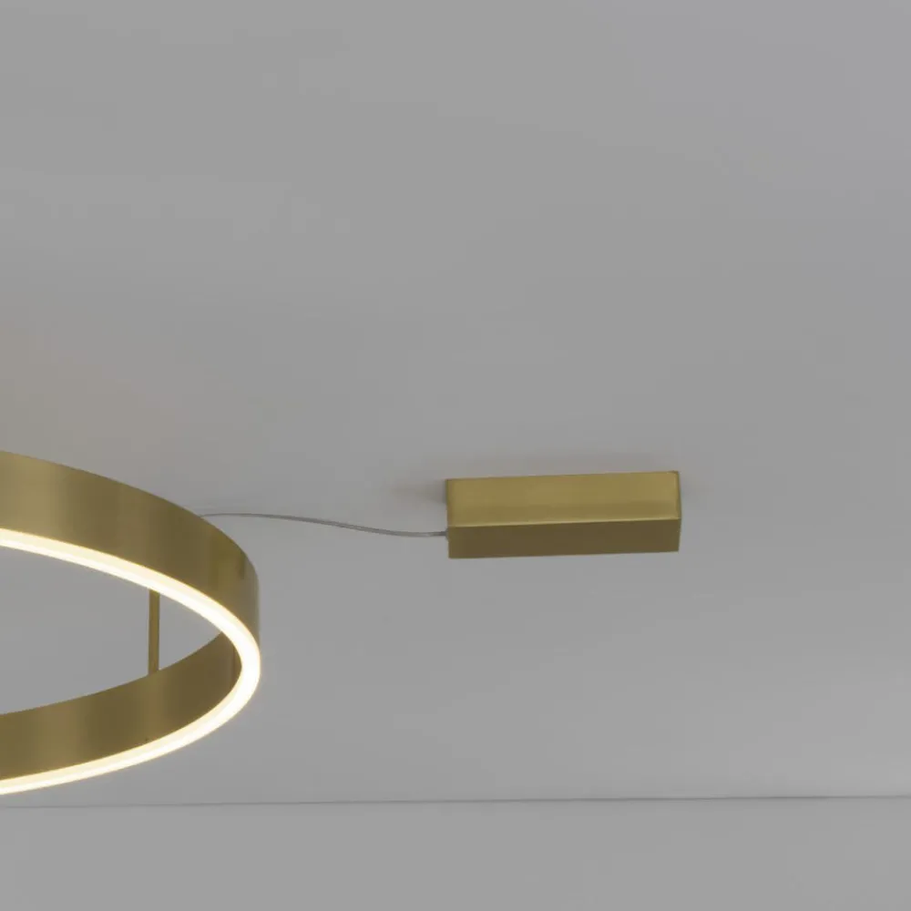 Plafoniere Moderne-Selezionato da Mazzolaluce Plafoniera cerchio oro 80cm led 50w 3000k dimmerabile