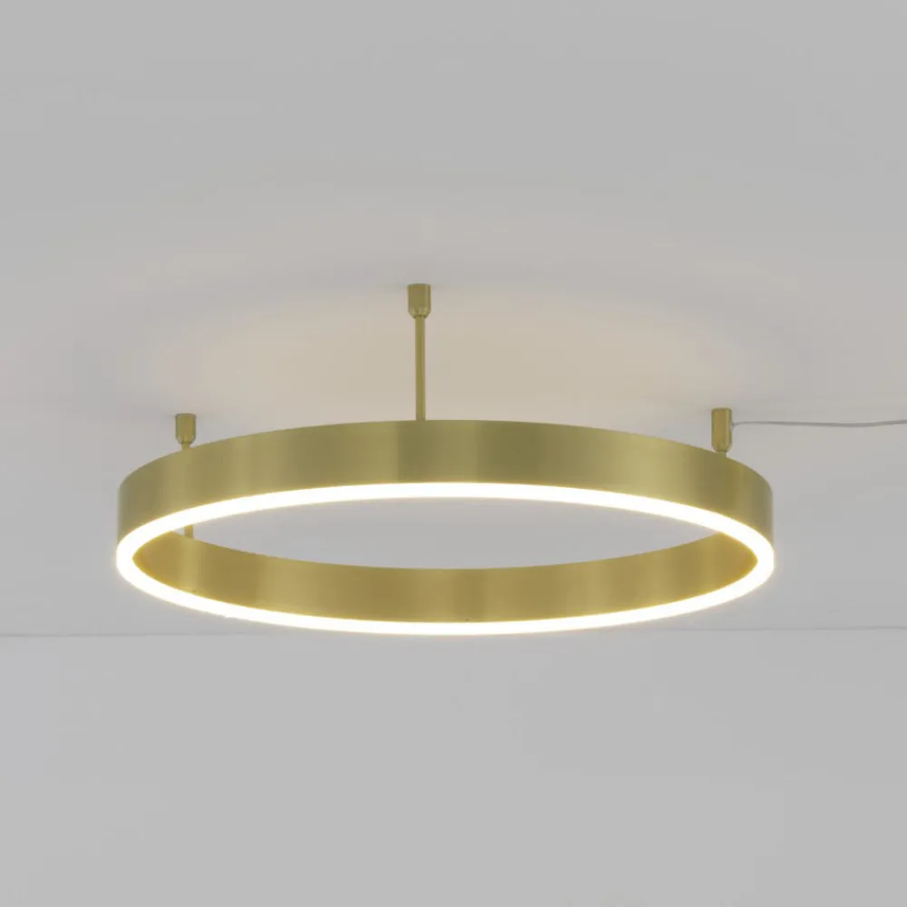 Plafoniere Moderne-Selezionato da Mazzolaluce Plafoniera cerchio oro 60cm led 46w 3000k dimmerabile