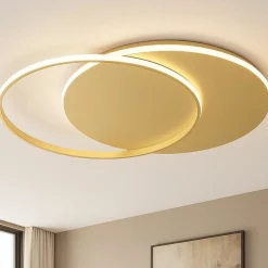 Plafoniere Moderne-Top Light Plafoniera cerchi oro moderna led 42w cct mercury