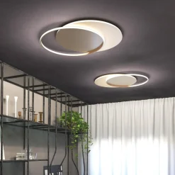 Plafoniere Moderne-Top Light Plafoniera cerchi oro moderna led 42w cct mercury