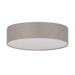 Plafoniere Moderne-Selezionato da Mazzolaluce Plafoniera cilindro 45 cm di tessuto lino per camera da letto