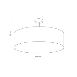 Plafoniere Moderne-Selezionato da Mazzolaluce Plafoniera cilindro di tessuto bianco 60 cm per soggiorno moderno
