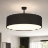 Plafoniere Moderne-Selezionato da Mazzolaluce Plafoniera cilindro nero di tessuto 60 cm da soffitto per soggiorno moderno