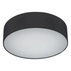 Plafoniere Moderne-Selezionato da Mazzolaluce Plafoniera cilindro nero di tessuto 60 cm da soffitto per soggiorno moderno