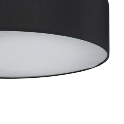 Plafoniere Moderne-Selezionato da Mazzolaluce Plafoniera cilindro nero di tessuto 60 cm da soffitto per soggiorno moderno