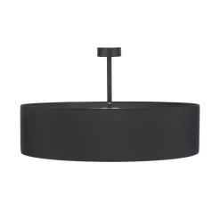 Plafoniere Moderne-Selezionato da Mazzolaluce Plafoniera cilindro nero di tessuto 60 cm da soffitto per soggiorno moderno