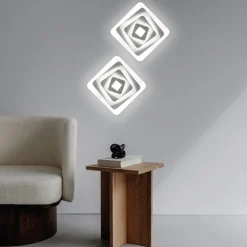 Plafoniere Moderne-Vivida International Plafoniera cleo vivida bianca moderna led 48w 3000k 4000k quadrata