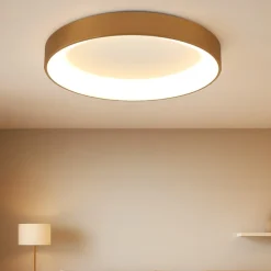 Plafoniere Moderne-Selezionato da Mazzolaluce Plafoniera 78cm anello oro led 62w 2700k-5000k con telecomando