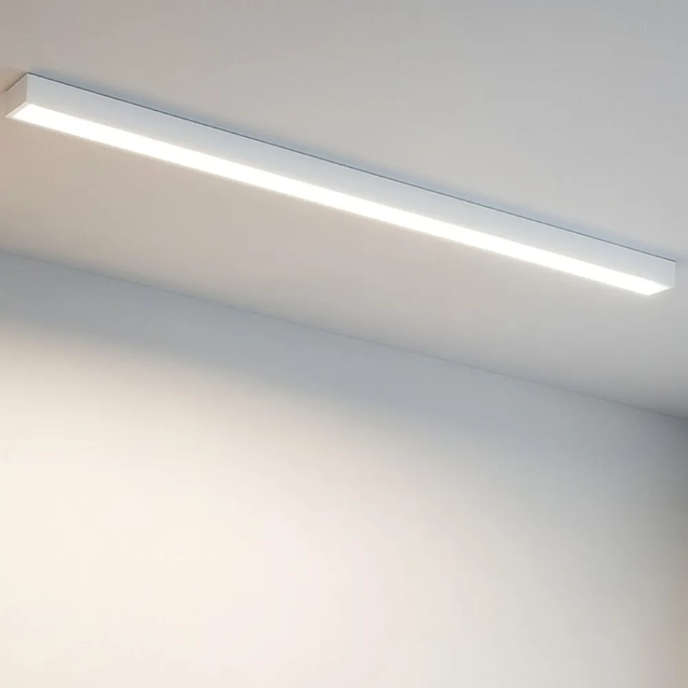 Plafoniere Moderne-Selezionato da Mazzolaluce Plafoniera 122 cm bianca design sottile moderna led 22w 3000k