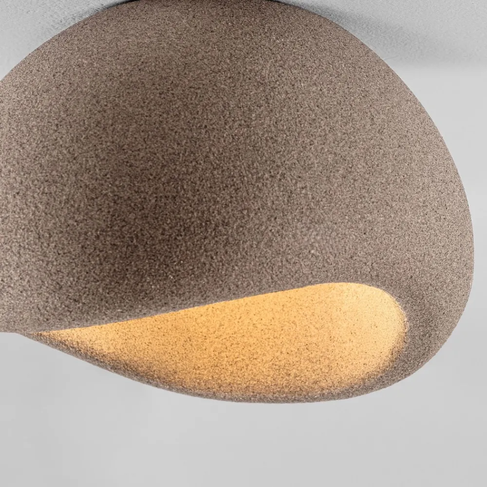Plafoniere Moderne-Selezionato da Mazzolaluce Plafoniera 40cm da soffitto design wabi sabi marrone japandi