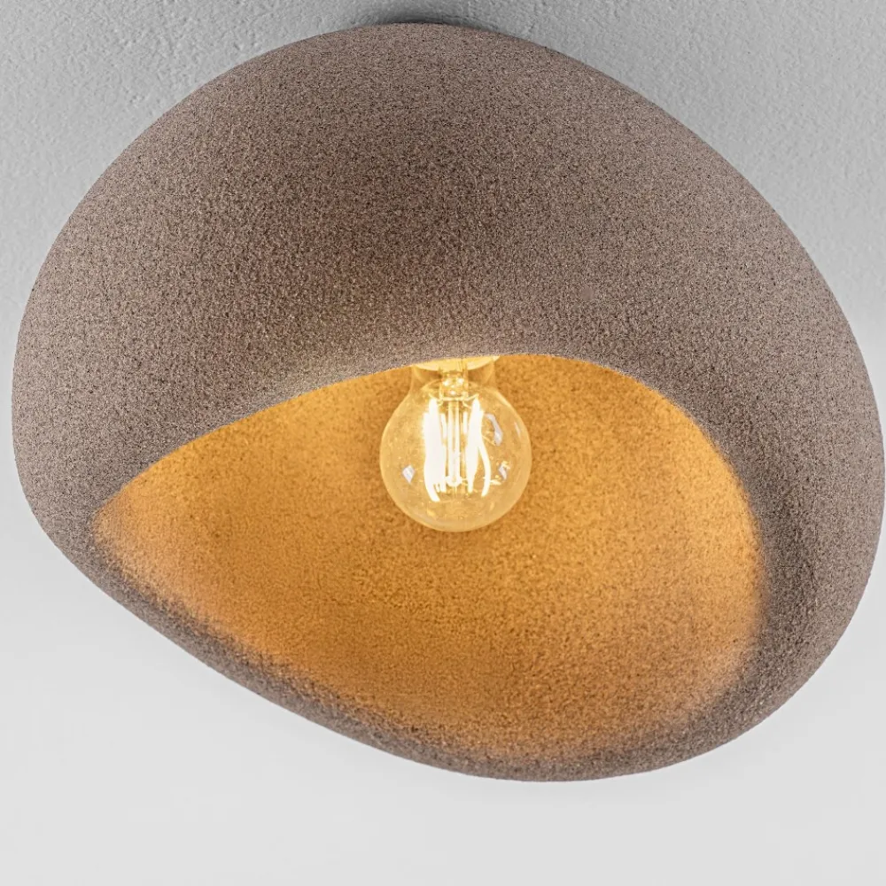 Plafoniere Moderne-Selezionato da Mazzolaluce Plafoniera 40cm da soffitto design wabi sabi marrone japandi