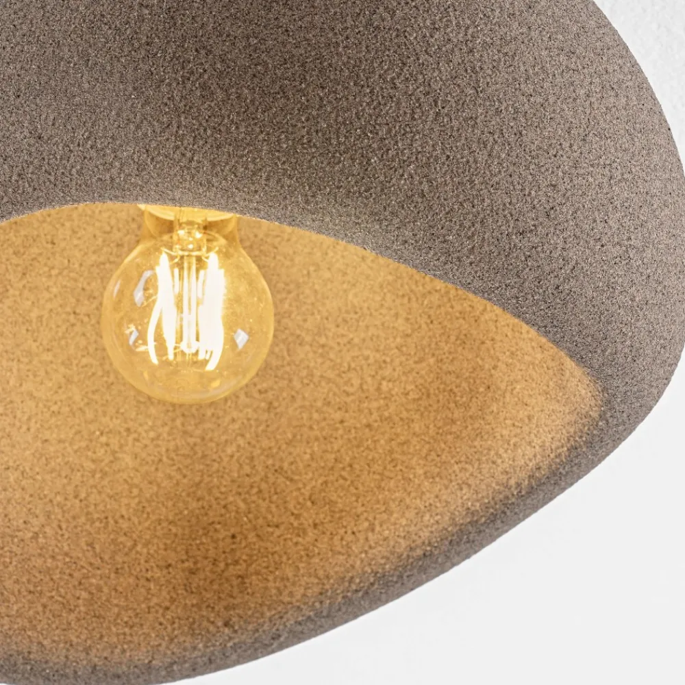 Plafoniere Moderne-Selezionato da Mazzolaluce Plafoniera 40cm da soffitto design wabi sabi marrone japandi