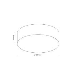 Plafoniere Moderne-Selezionato da Mazzolaluce Plafoniera 45 cm di tessuto bianco cilindro per camera da letto