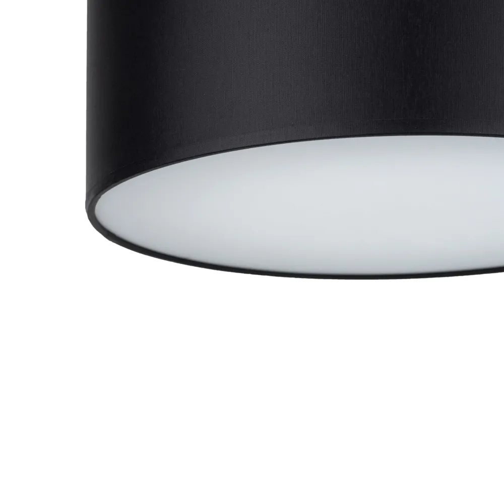 Plafoniere Moderne-Selezionato da Mazzolaluce Plafoniera 40 cm nera da soffitto cilindro in tessuto per camera da letto
